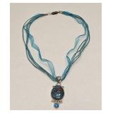 VTG BOHO STERLING SILVER STONE PENDANT NECKLACE