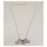 FASHION JEWELRY CHAIN & STONE PENDANTS NECKLACE