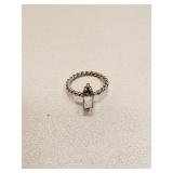VINTAGE STERLING SILVER & OPEL RING