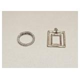 VINTAGE PENDANTS SILVERTONE & RHINESTONE