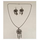 VTG NATIVE STYLE JEWELRY NECKLACE & EARRINGS
