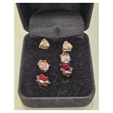 SET OF STONE STUD EARRINGS