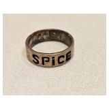 VINTAGE STERLING SILVER RING SPICE MONOGRAM