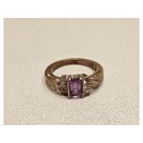 VINTAGE STERLING SILVER & STONE RING