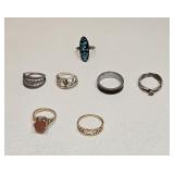 VINTAGE COSTUME FASHION JEWELRY RING LOT