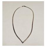 VTG ITALY 925 STERLING SILVER HERRINGBONE NECKLACE