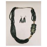VTG COSTUME FASHION JEWELRY NECKLACE & EARRINGS
