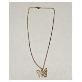 VINTAGE COSTUME CHAIN & BUTTERFLY NECKLACE