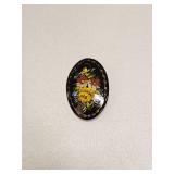 VINTAGE HAND PAINTED SIGNED BROOCH