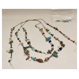 MULTI STRAND STONE NUGGET NECKLACE