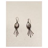 VINTAGE 925 STERLING SILVER ABALONE SHELL EARRINGS