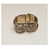VINTAGE BRASS BAS-RELIEF LINK BRACELET