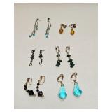 VINTAGE COSTUME JEWELRY DANGLE EARRING LOT