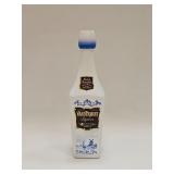 Vintage 70s Blue & White Liqueur Vandermint Bottle