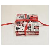 Barbeque Coaster Set Square Ceramic Cloth Cover