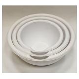 Three Plastic Mixing Bowls with Spouts