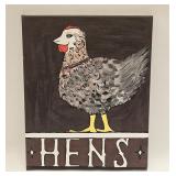 Decorative Wall Art Folk Art Painting Hens