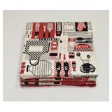 Barbeque Coaster Set Square Ceramic Cloth Cover