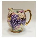 Vintage Porcelain Grape Design Pitcher Gilded