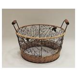 Wire & Wicker Handled Basket