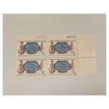 1966 US Plate Block Mint 5 Cent Stamps
