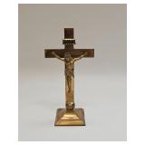Vintage Mid Century Solid Brass Crucifix