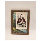 Antique Framed Print & Post Card San Roque
