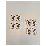 1965 US Plate Block Mint 5 Cent Stamps