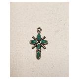 Vintage Cross Pendant With Stones Unmarked