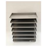 Vtg Pressed Steel Paper Tray 7-tiered Organizer