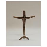 Vintage Mid Century Solid Brass Crucifix