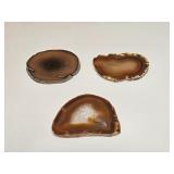 Three Polished Geode or Agate Slices