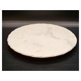 Vtg India Marble Carved Edge Lazy Susan 14' D