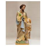 Vintage Religious Statue Hand Painted