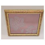 Vintage Decorative Etched Flower Picture Framed