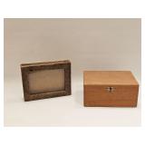 Vintage Wood Display Box & Cigar Box