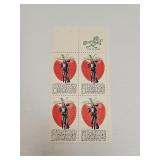 1966 US Plate Block Mint 5 Cent Stamps