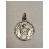 Vintage Sterling Silver Religious Medal