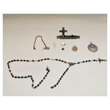 Vintage Religious Lot Medals Rosery Odds