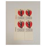 1966 US Plate Block Mint 5 Cent Stamps