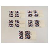 1964 US Plate Block Mint 5 Cent Stamps