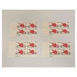 1965 US Plate Block Mint 5 Cent Stamps