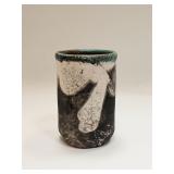 Vintage Studio Raku Pottery Vase Unique Glaze