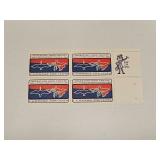 1966 US Plate Block Mint 5 Cent Stamps