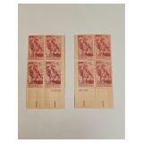 1965 US Plate Block Mint 5 Cent Stamps