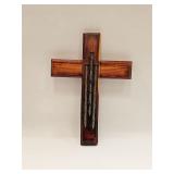 Vintage Cedar & Large Nail Crucifix