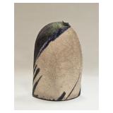 Vintage RAKU Tall Vase Unique Design Signed
