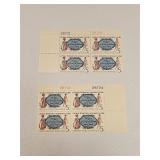 1966 US Plate Block Mint 5 Cent Stamps