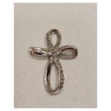 Vintage 925 Cross Pendant with Rhinestones