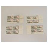 1964 US Plate Block Mint 5 Cent Stamps
